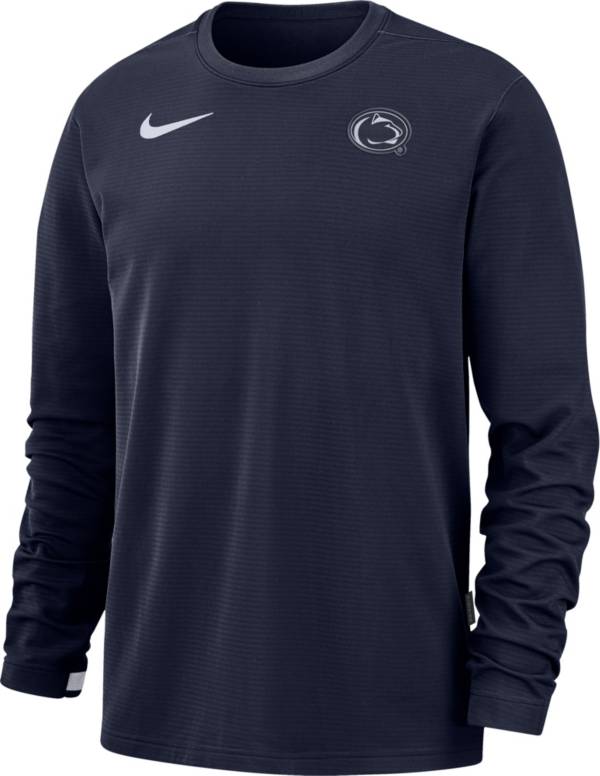 Nike Men's Penn State Nittany Lions Blue Dri-FIT Coaches Pullover Long Sleeve Football T-Shirt