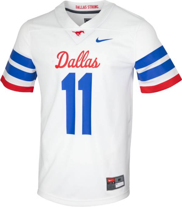 Nike Men's Southern Methodist Mustangs White Game Football Jersey