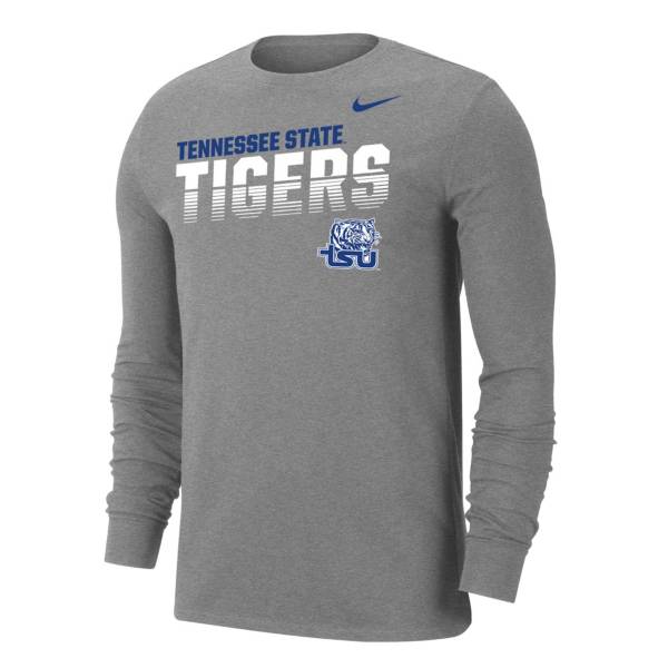 Nike Men's Tennessee State Tigers Grey Dri-FIT Cotton Long Sleeve T-Shirt