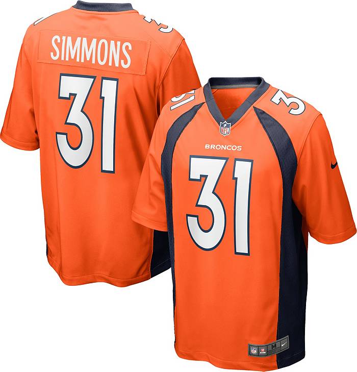 Nike Men's Denver Broncos Justin Simmons #31 Orange Game Jersey