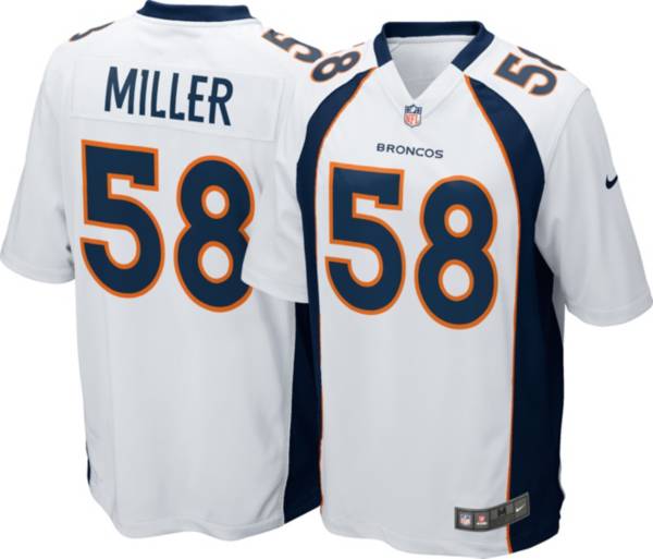 Nike Men's Denver Broncos Von Miller #58 White Game Jersey