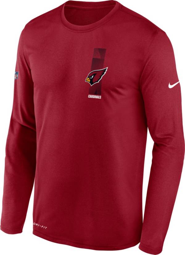 Nike Men's Arizona Cardinals Sideline Legend Travel Red Long Sleeve Shirt