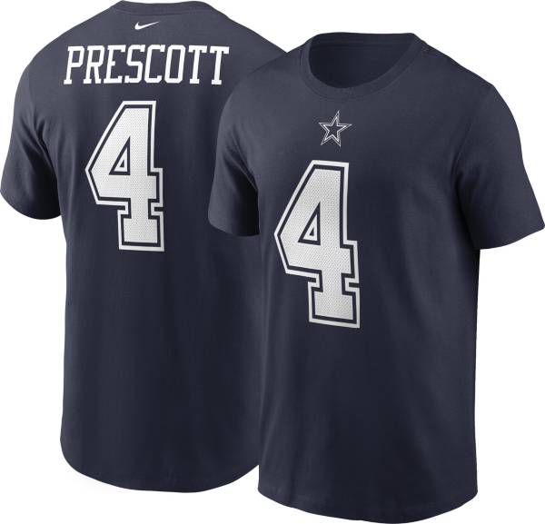 Nike Men's Dallas Cowboys Dak Prescott #4 Legend Performance Navy T-Shirt