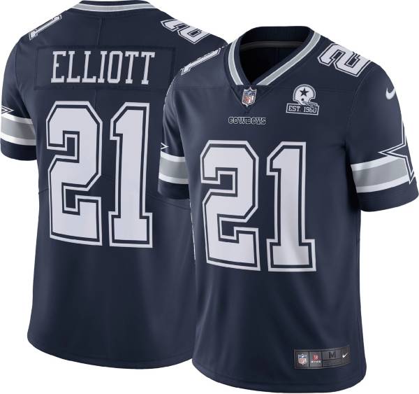 Nike Men's Dallas Cowboys Ezekiel Elliott #21 60th Anniversary Navy Limited Jersey