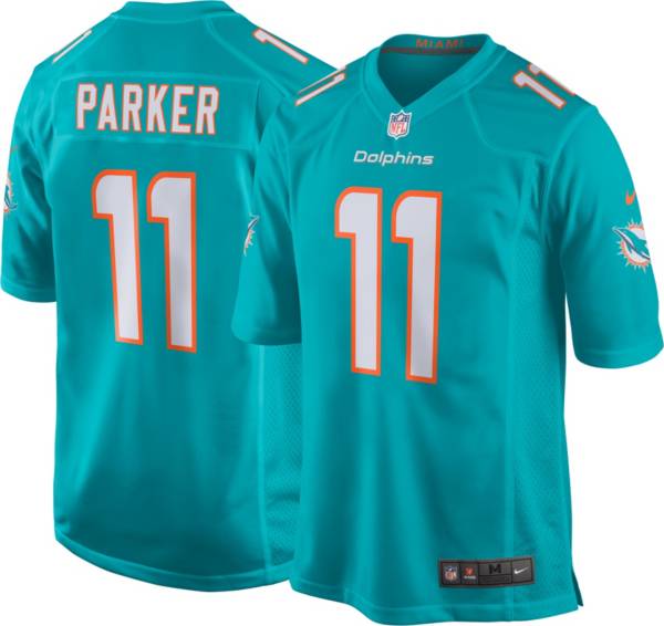 Nike Men's Miami Dolphins DeVante Parker #11 Aqua Game Jersey