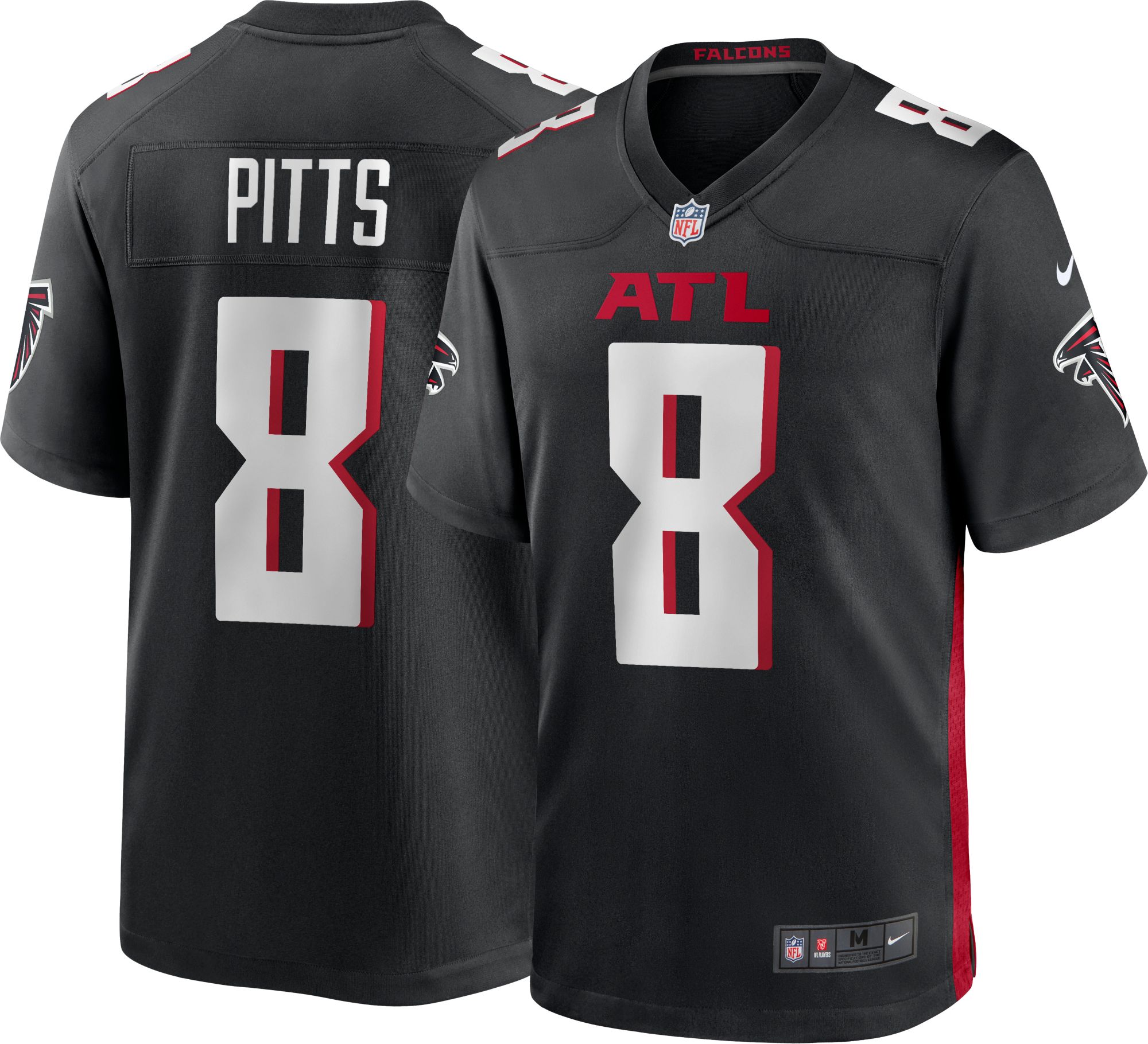 Nike Men's Atlanta Falcons Kyle Pitts #8 Black Game Jersey