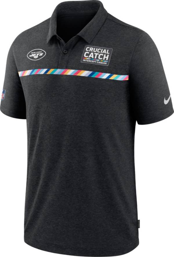 Nike Men's New York Jets Crucial Catch Logo Black Polo