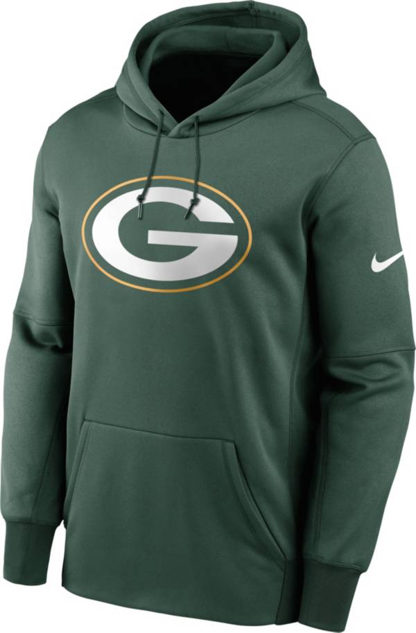 Nike Men's Green Bay Packers Sideline Therma-FIT Green Pullover Hoodie ...
