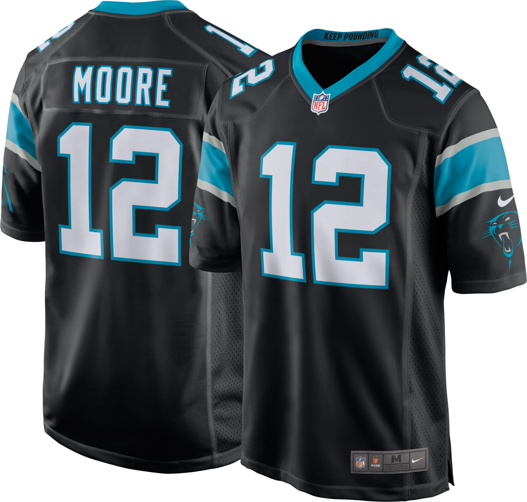 Men's Nike D.J. Moore White Carolina Panthers Vapor Limited Jersey