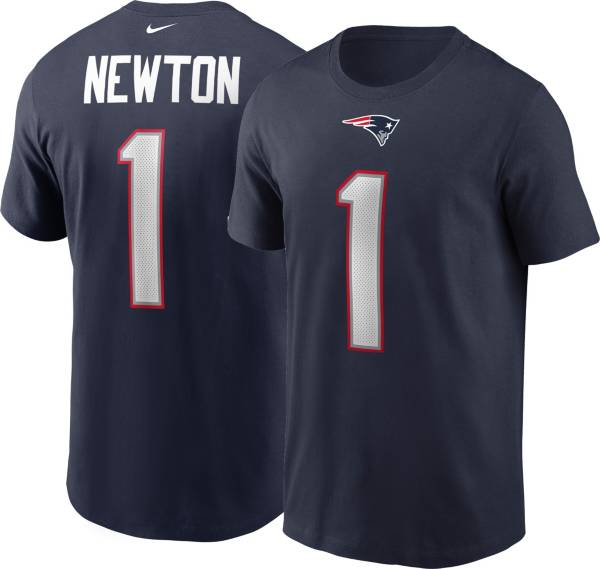 Nike Men's New England Patriots Cam Newton #1 Navy T-Shirt