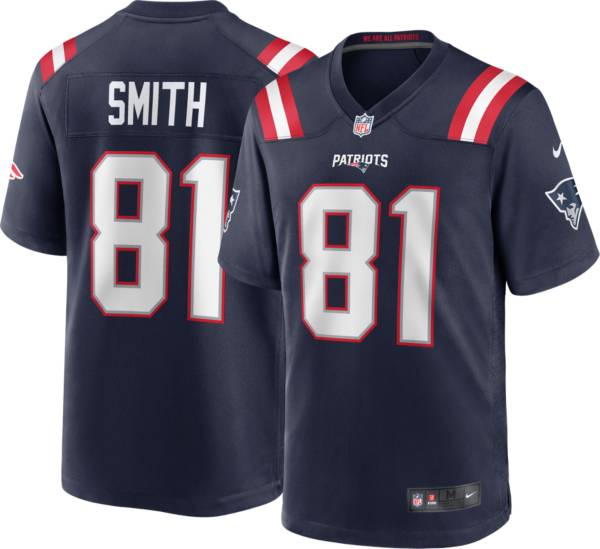 Nike Men's New England Patriots Jonnu Smith #81 Home Navy Game Jersey product image