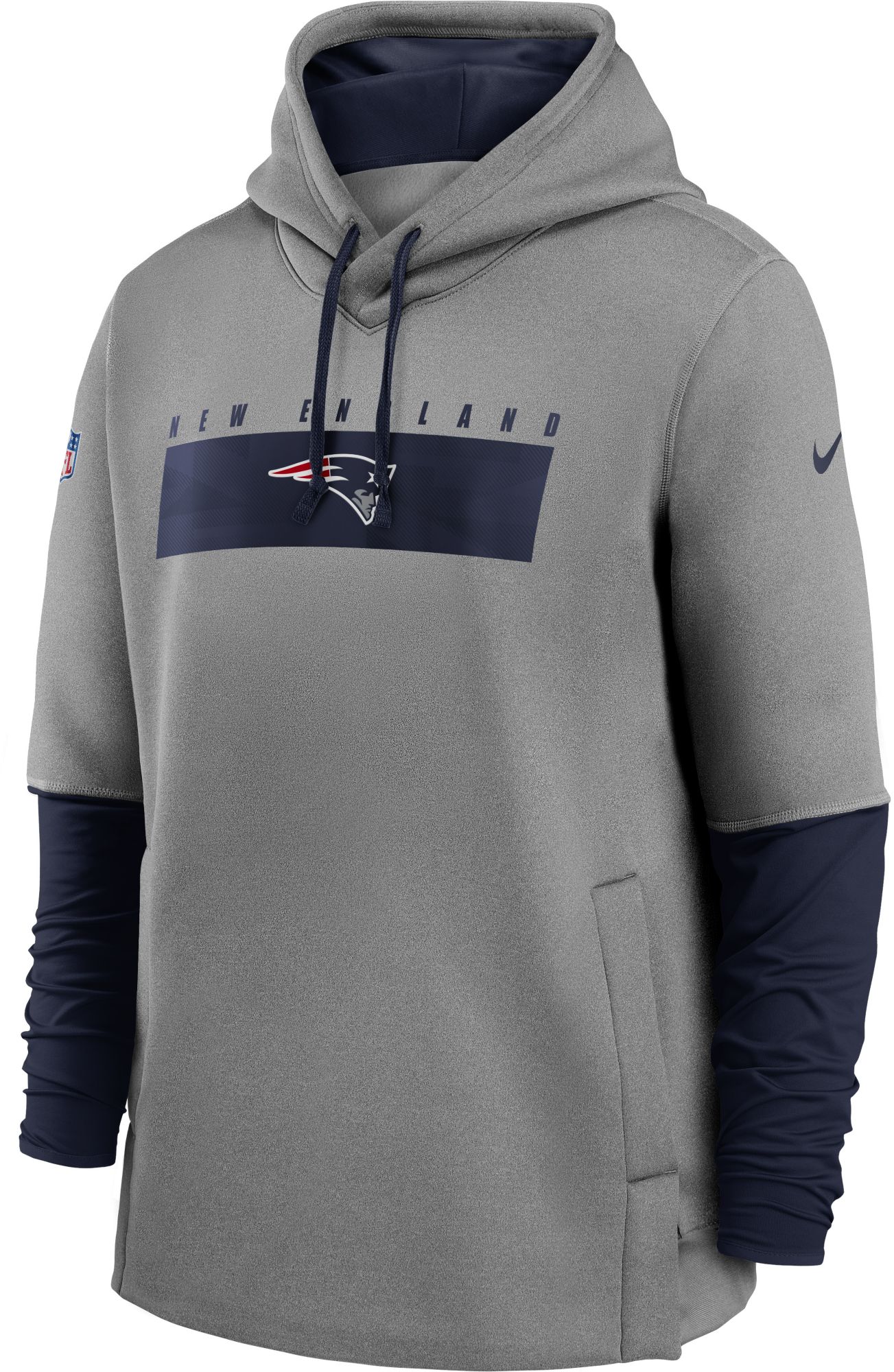 nike patriots hoodie grey