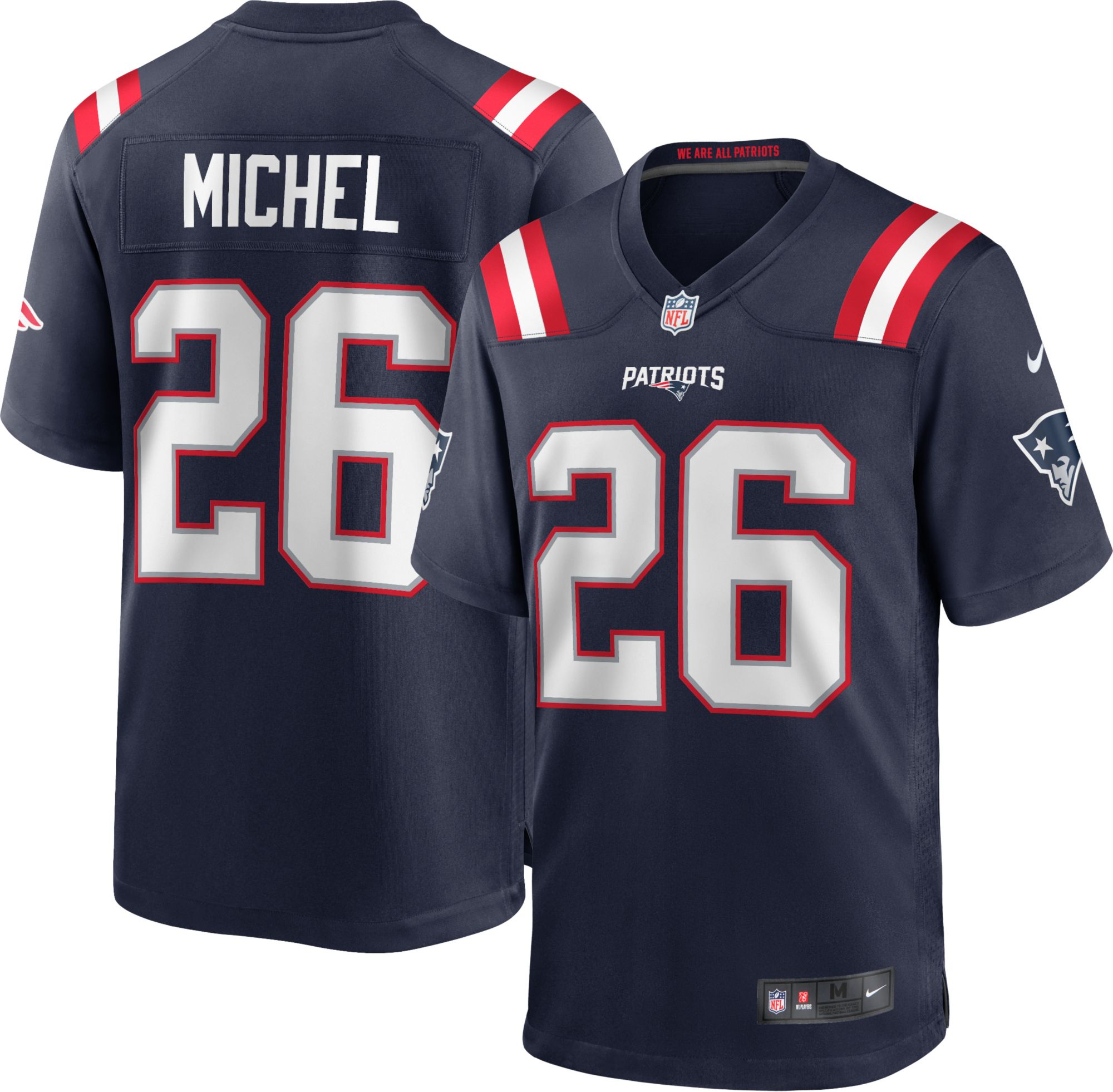 Sony Michel #26 Home Navy Game Jersey 