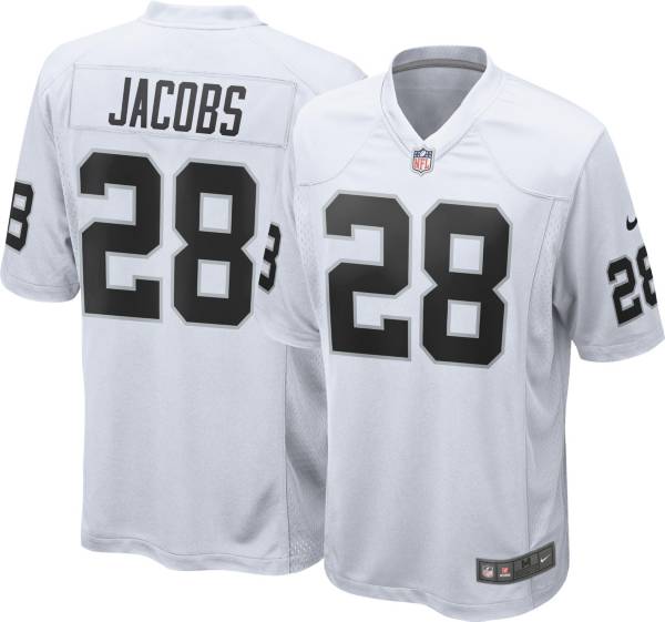 Nike Men's Las Vegas Raiders Josh Jacobs #28 White Game Jersey