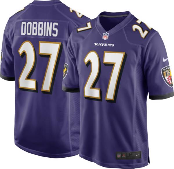 Nike Men s Baltimore Ravens J.K. Dobbins 27 Purple Game Jersey