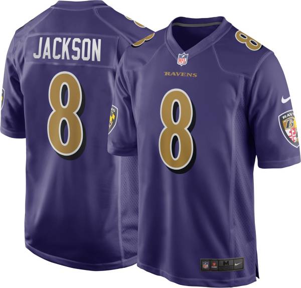 Nike Men's Baltimore Ravens Lamar Jackson #8 Purple Game Jersey product image