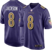 Nike Baltimore Ravens Lamar Jackson Jersey, #8 Size Large 14-16 Youth NFL  Purple