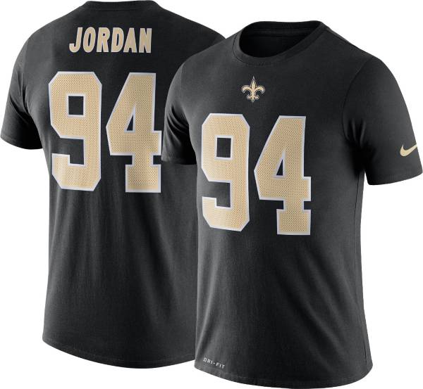 بيض السمان Nike Men's New Orleans Saints Cameron Jordan #94 Logo Black T-Shirt بيض السمان