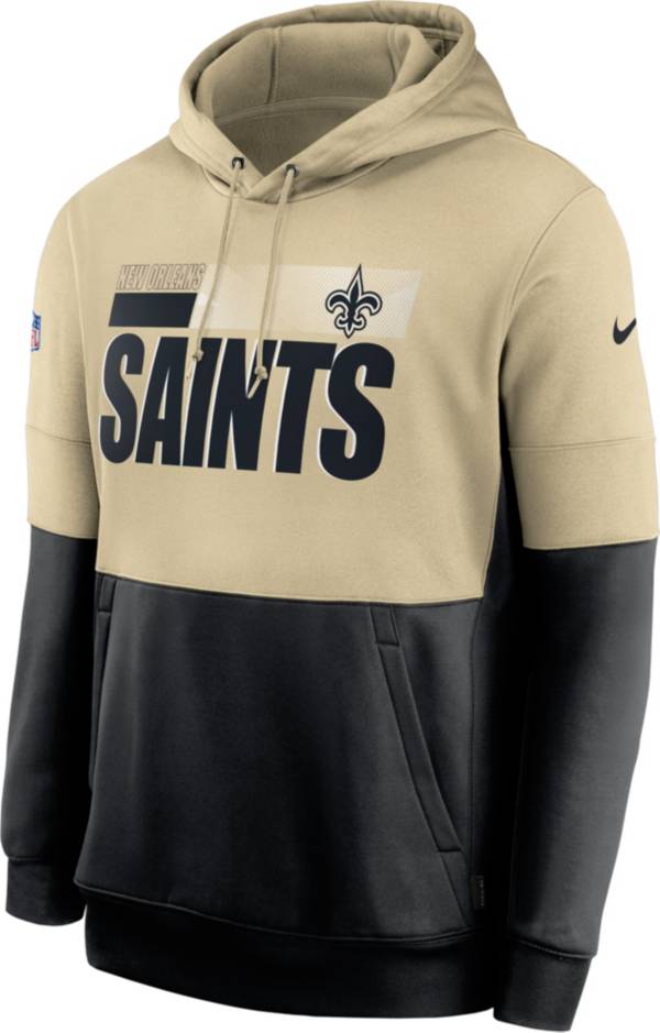 Nike Men's New Orleans Saints Sideline Lock Up Pullover Gold Hoodie ...
