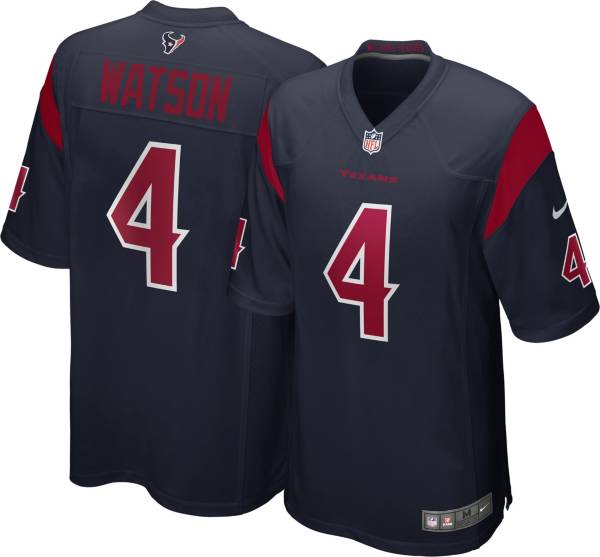 Nike Men's Houston Texans Deshaun Watson #4 Navy Game Jersey