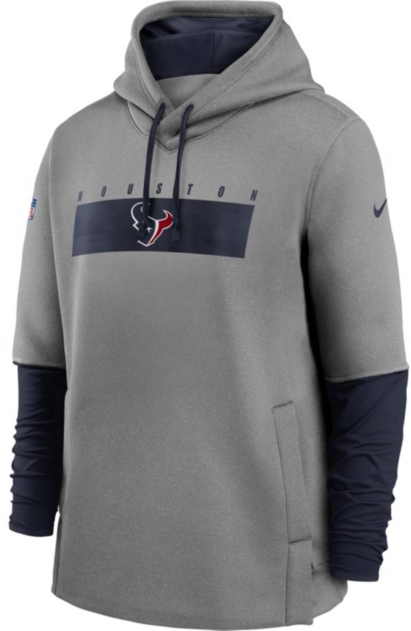 Nike Men's Houston Texans Grey Sideline Therma-FIT Heavy Hoodie