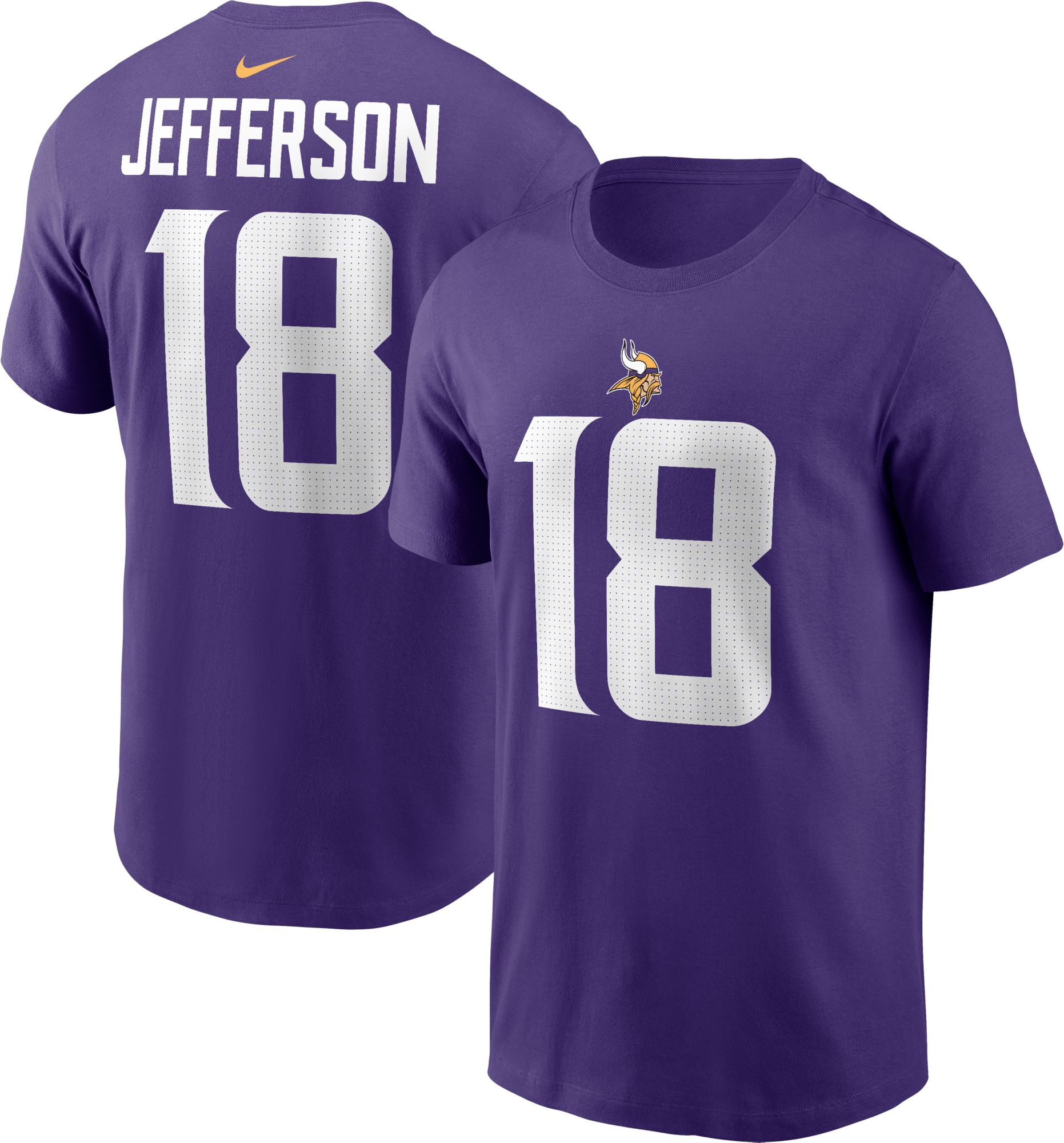 Nike Men's Minnesota Vikings Justin Jefferson #18 Logo T-Shirt product image