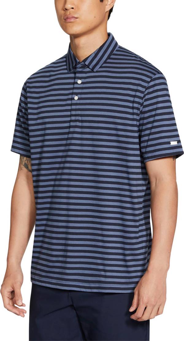 Nike Men's Dri-Fit Player Striped Golf Polo, Small, Blue