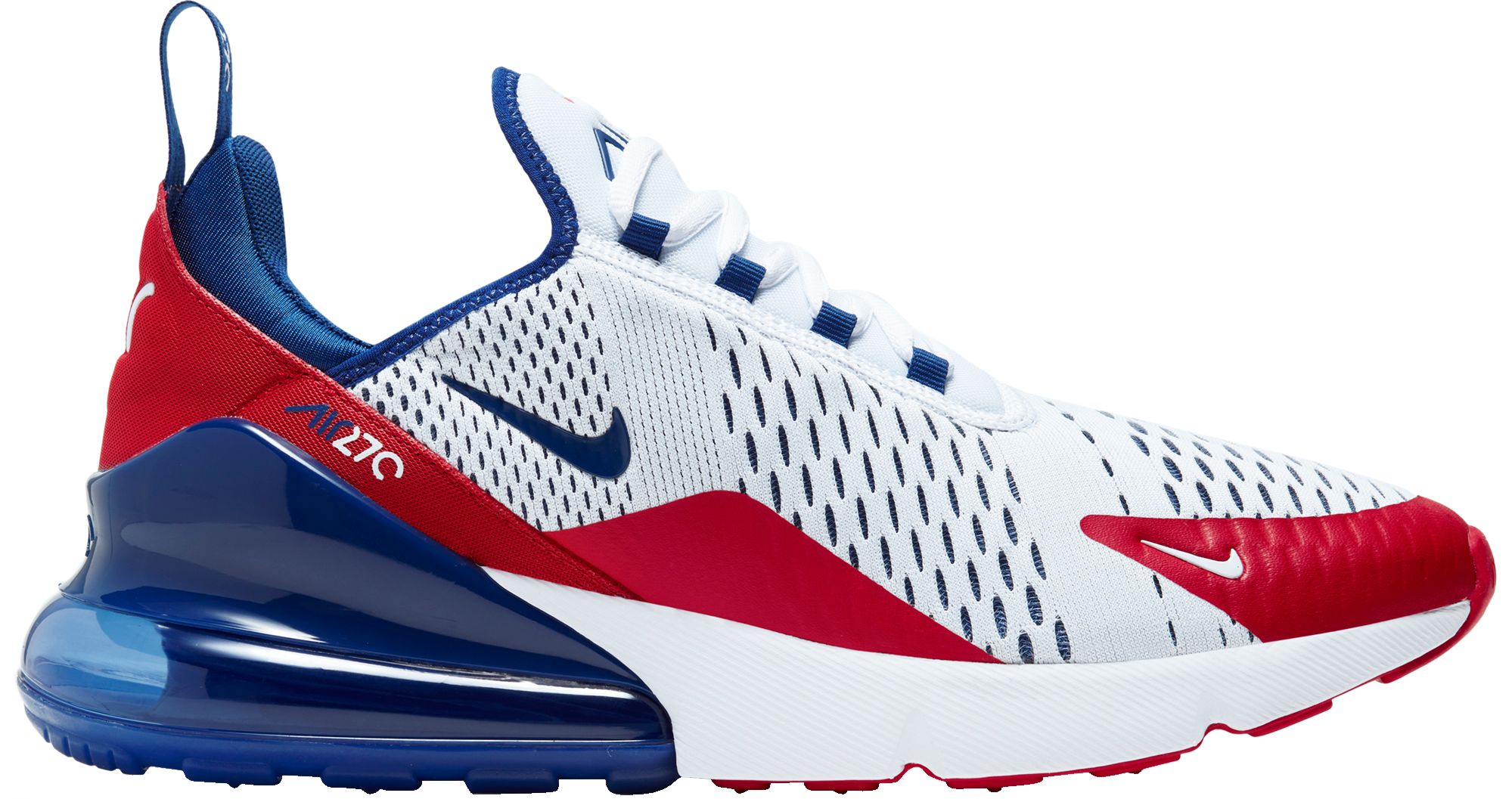 red white and blue air max 270s