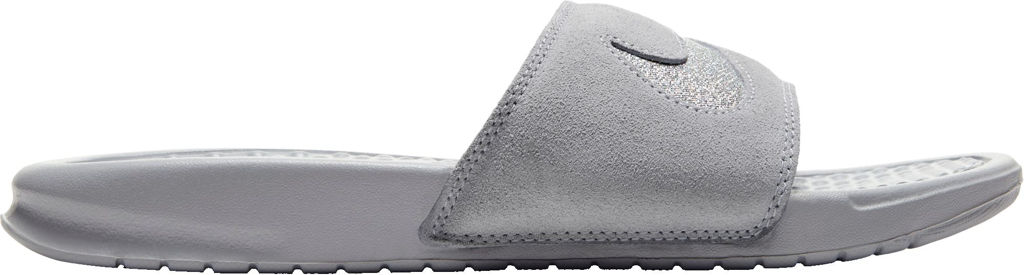 women's nike benassi just do it metallic slide sandals