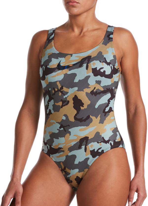 Nike Women's Camo U-Back One Piece Swimsuit