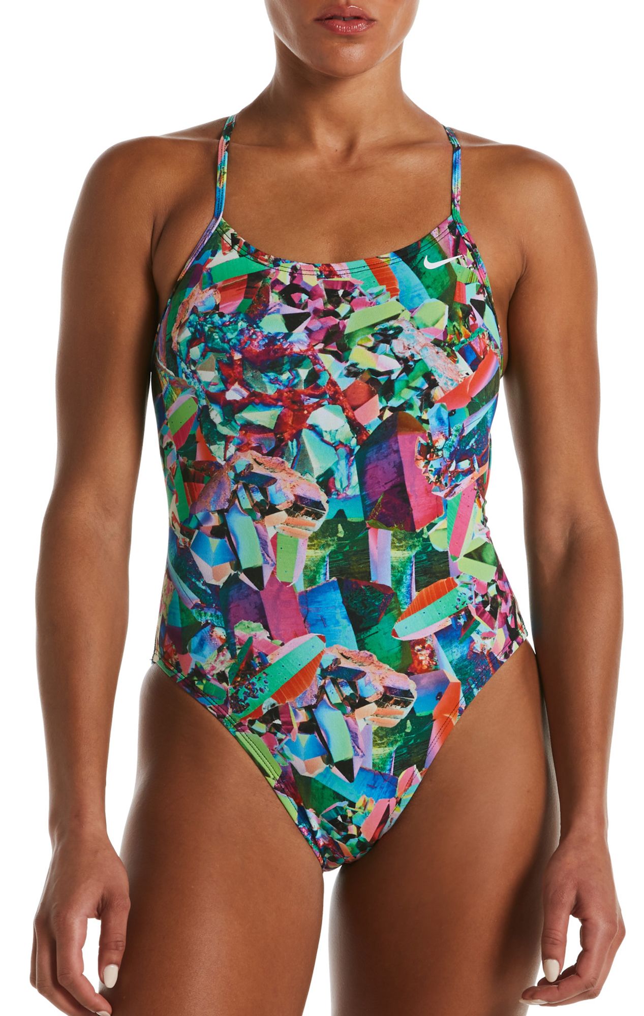 Nike Women's HydraStrong Lace Up Tie Back One Piece Swimsuit at