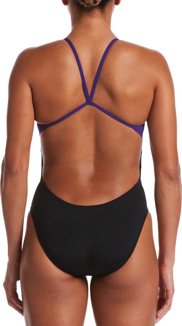 Nike Women's Hydrastrong Vex Colorblock Cutout One Piece Swimsuit