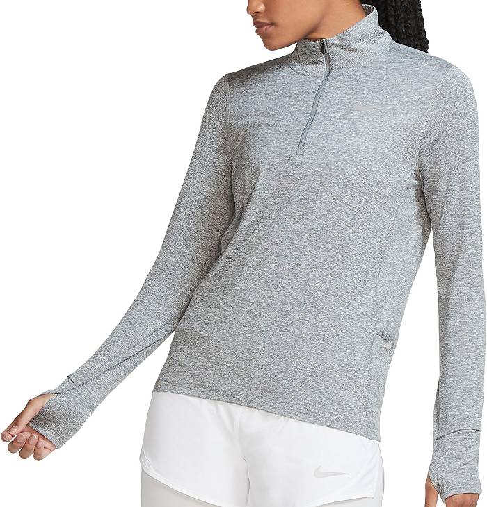 Customized Nike Women's White-Black Dri-FIT Half-Zip
