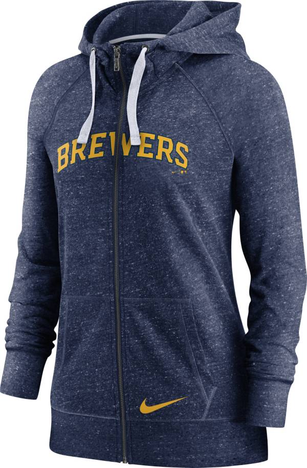 Nike Women's Milwaukee Brewers Gym Vintage Navy Hoodie