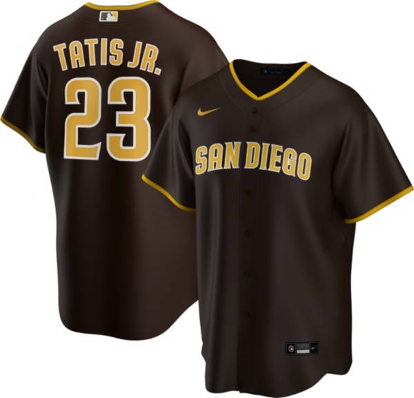 Nike Men's Replica San Diego Padres Fernando Tatis Jr. #23 Cool Base Brown  Jersey