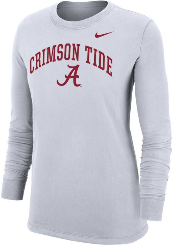 Nike Women S Alabama Crimson Tide Dri Fit Cotton Long Sleeve White T Shirt Dick S Sporting Goods