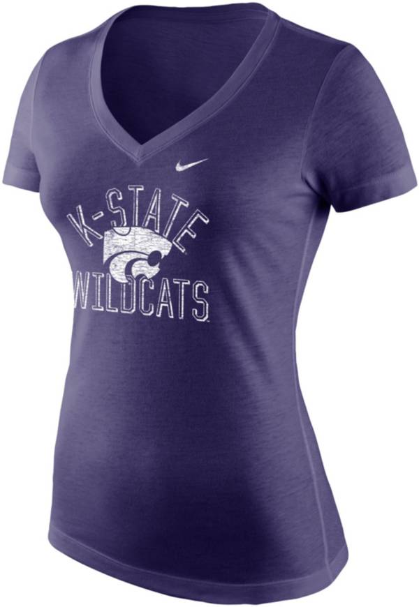 Nike Women's Kansas State Wildcats Purple Tri-Blend V-Neck T-Shirt