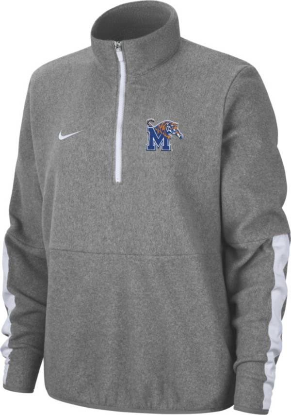 Nike Women's Memphis Tigers Grey Microfleece Half-Zip Shirt