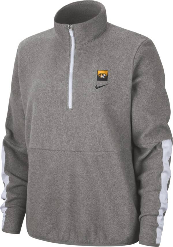 Nike Women's Missouri Tigers Grey Therma Half-Zip Fleece