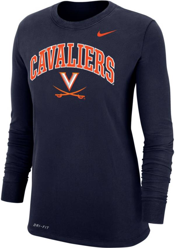 Nike Women's Virginia Cavaliers Blue Dri-FIT Cotton Long Sleeve T-Shirt