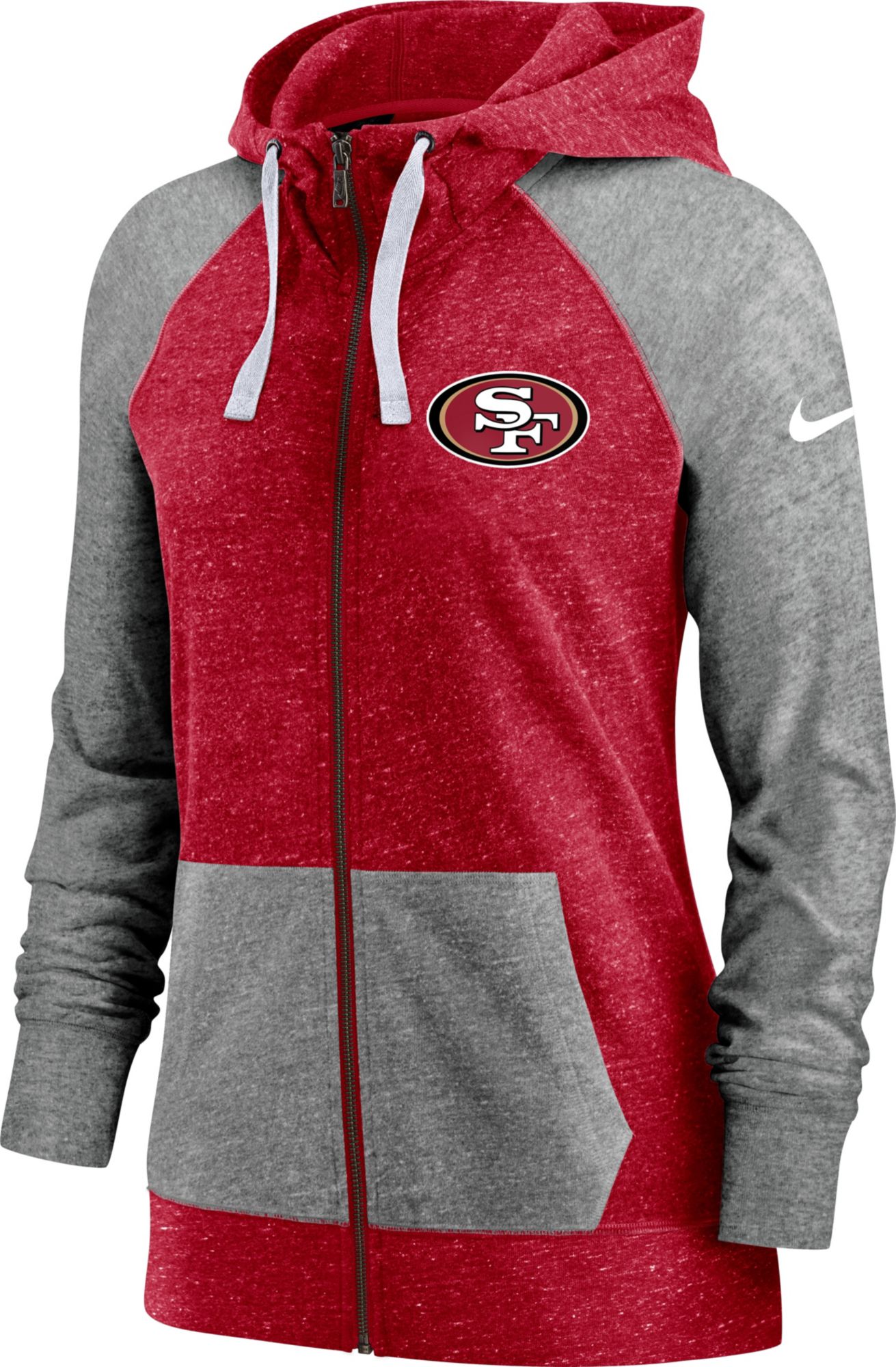 red nike zip up jacket women's