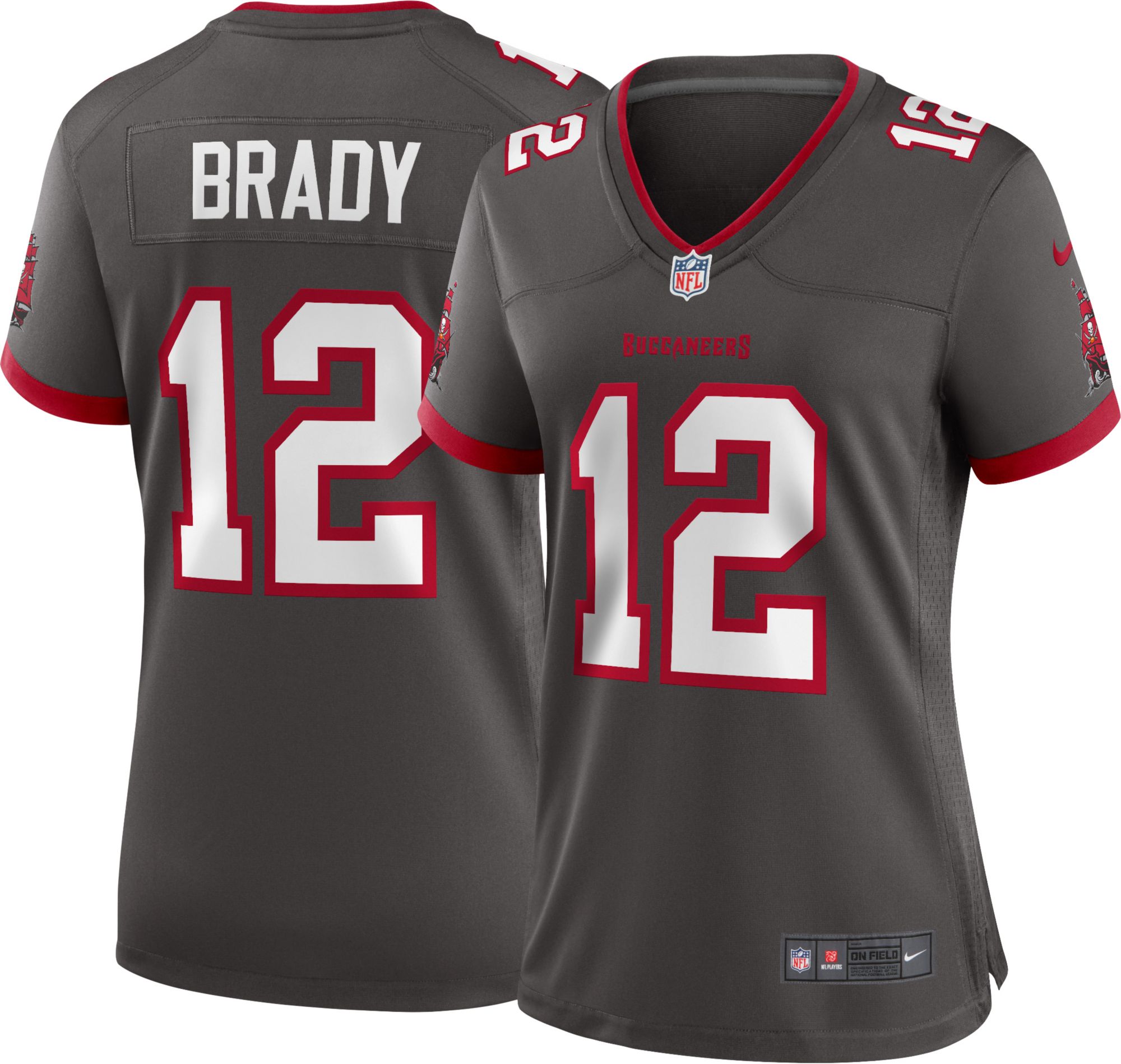 Nike Women's Tampa Bay Buccaneers Tom Brady #12 Pewter Game Jersey ...