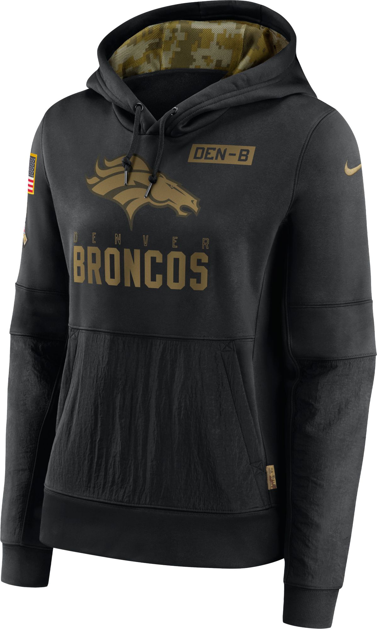 Youth Nike Khaki Denver Broncos 2019 Salute to Service Therma Pullover  Hoodie