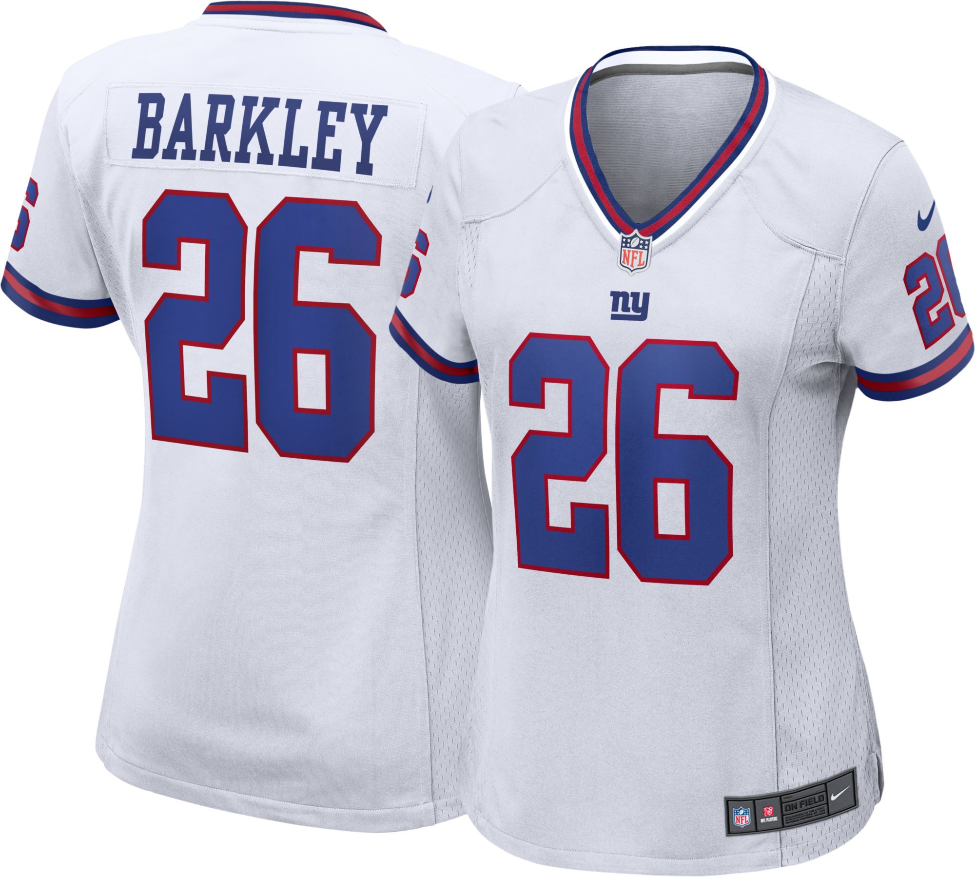 men's new york giants saquon barkley nike white color rush limited jersey