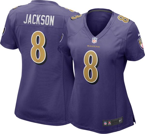 Nike Women's Baltimore Ravens Lamar Jackson #8 Purple Game Jersey ...