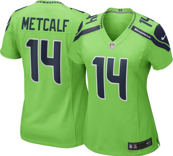 Nike Women's Seattle Seahawks D.K. Metcalf #14 Turbo Green Game Jersey product image