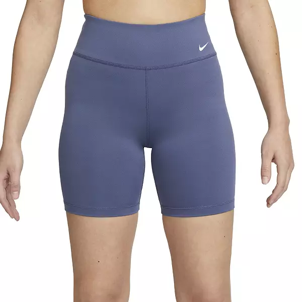 Nike Women's One Mid Rise 7 Shorts, XS, Diffused Blue