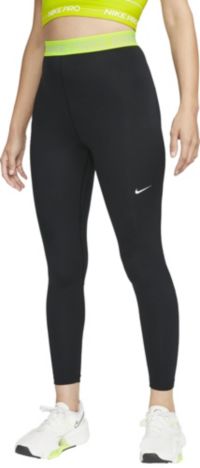 Women's Nike Pro Hyperwarm Tights Mesh M Black Volt Running