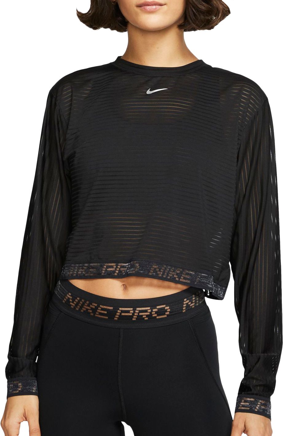 nike women's pro mesh long sleeve shirt
