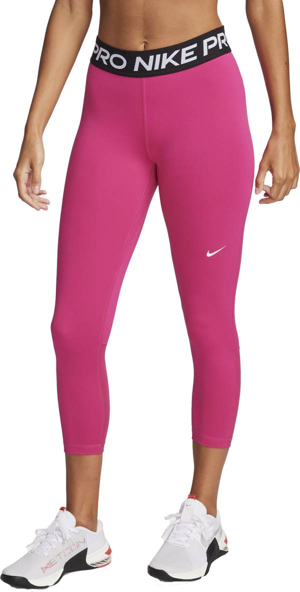 Nike Pro Women's 365 Mid-Rise Cropped Mesh Panel Leggings